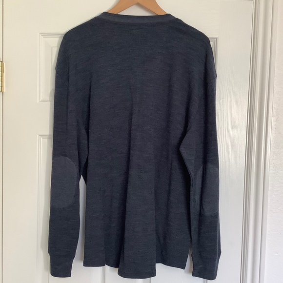 Mens XL - New PD&C Long Sleeve Henley Button Shirt Navy Blue Cotton Polyester - Picture 2 of 10